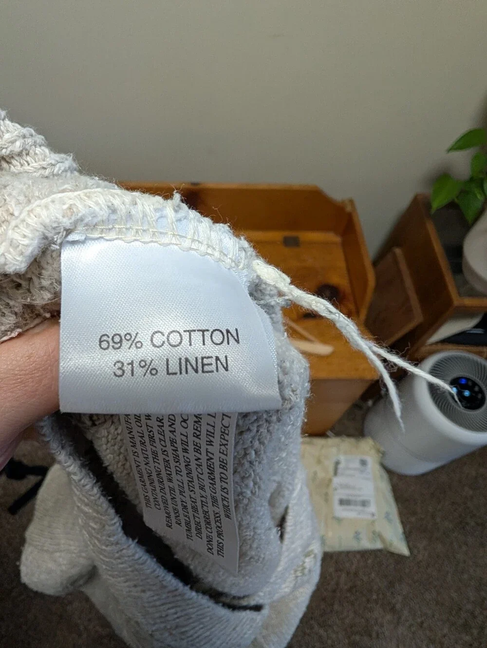 Tivoli Handknit Cotton Linen Celtic Knot Sweater Oatmeal Ireland